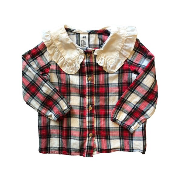 H&M Baby Plaid Tunic || Peter Pan Collar - Picture 1 of 4